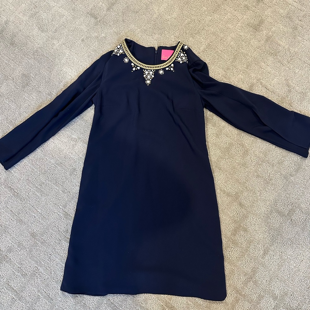Navy Beaded Lilly Pulitzer Dress NWT Sz 0
